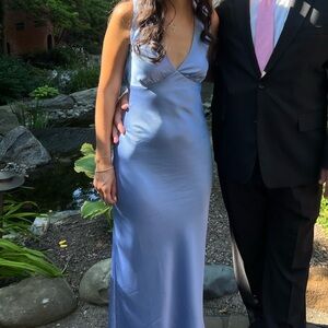 Elegant Blue Satin Dress